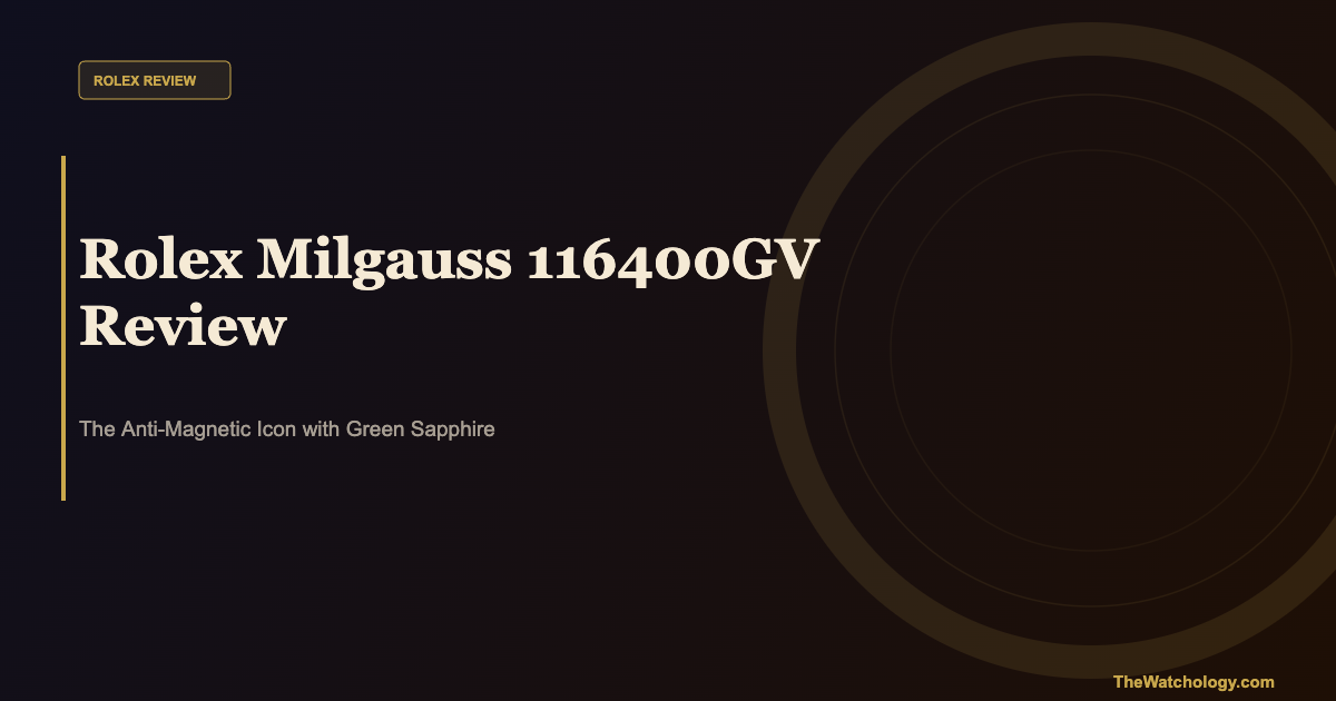 Rolex Milgauss 116400GV Review: The Green Sapphire Anti-Magnetic Watch