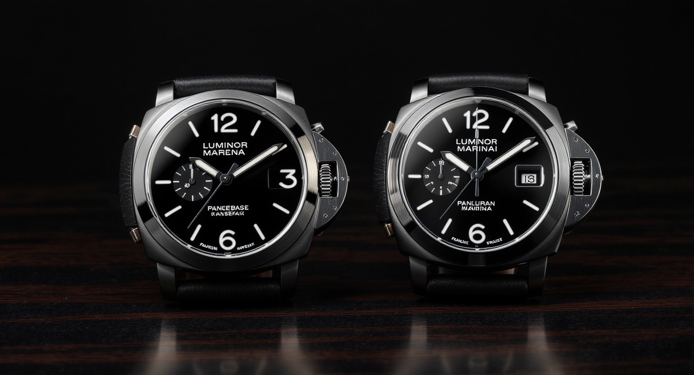 Panerai Luminor Base and Luminor Marina watches side by side comparison