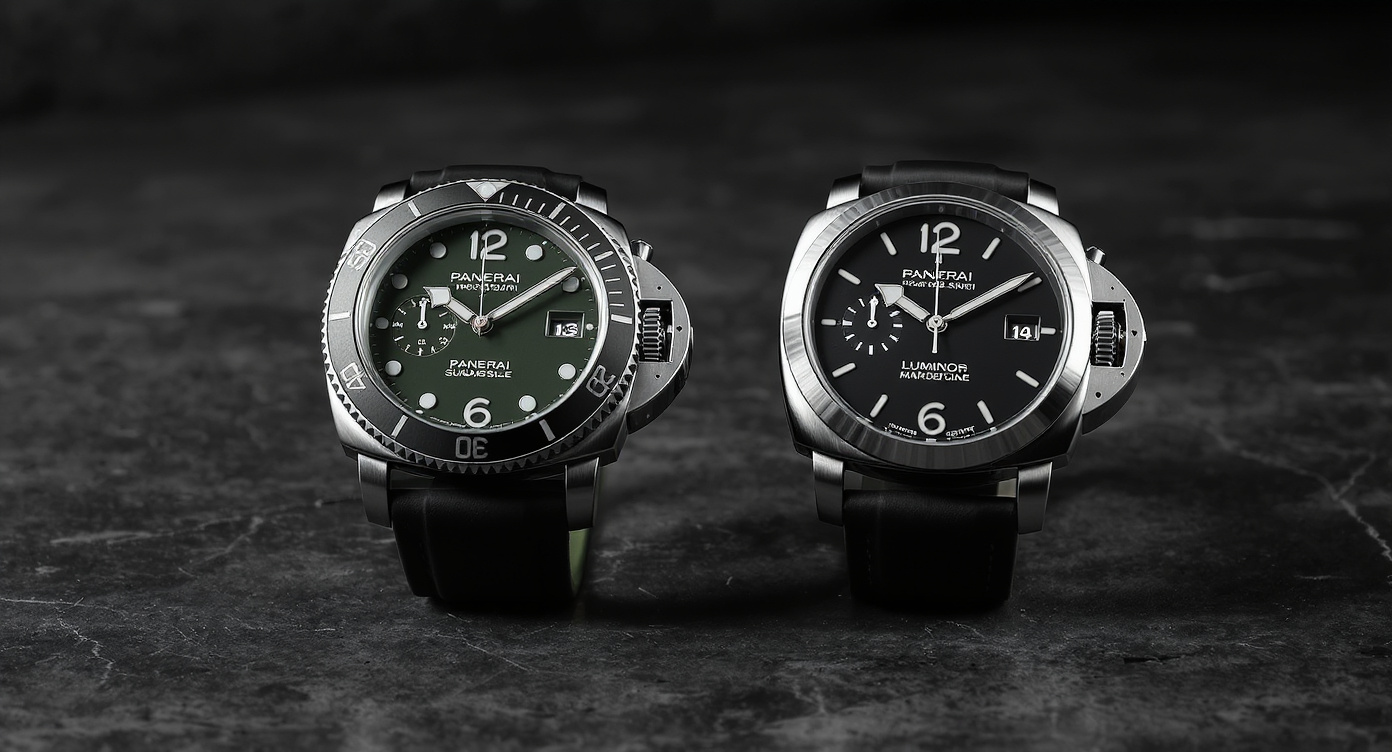 Panerai Submersible and Luminor Marina watches side by side comparison