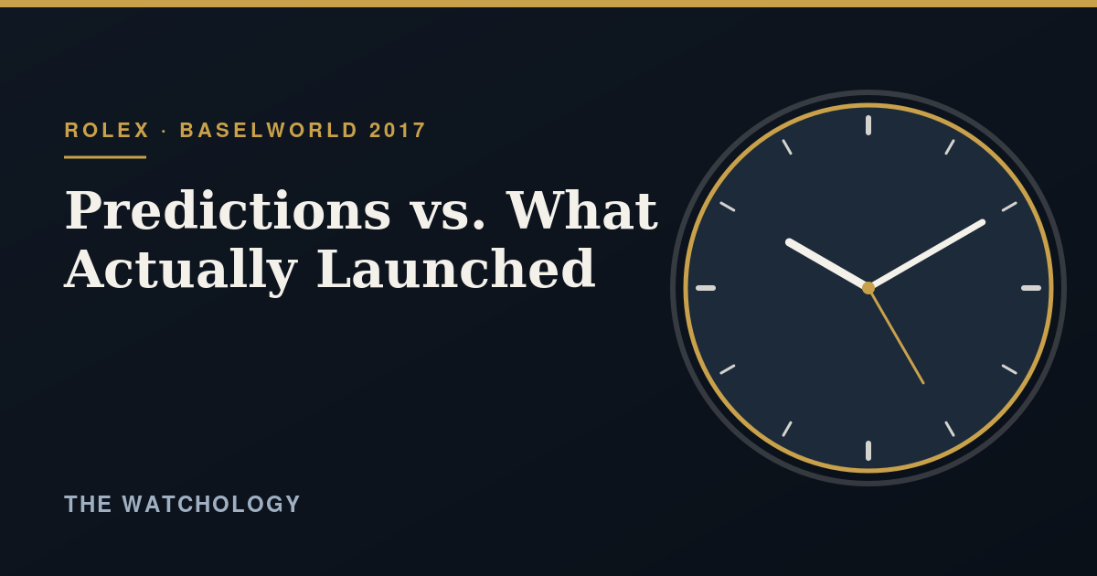 Rolex Baselworld 2017: Predictions vs. What Actually Launched