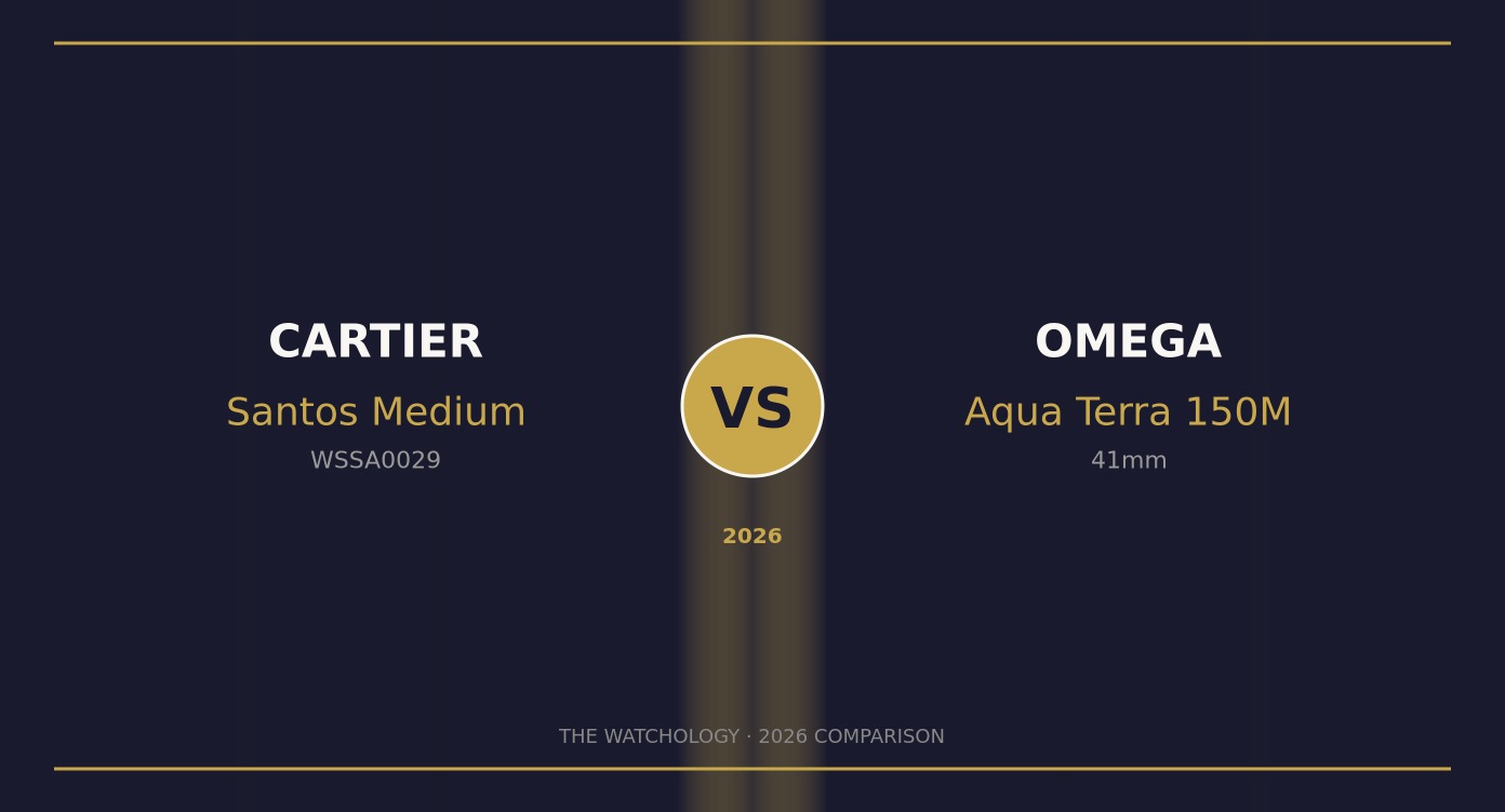 Cartier Santos vs Omega Aqua Terra 2026 comparison featured image