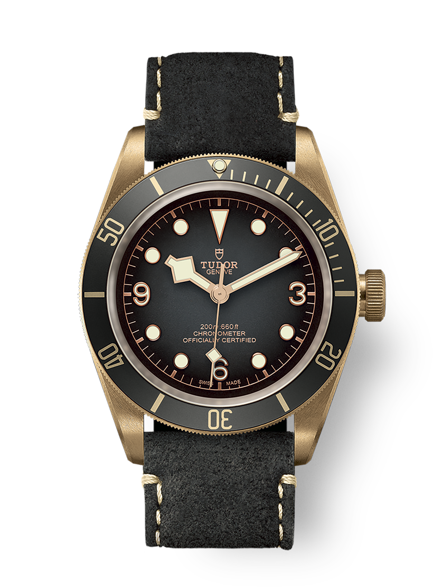 Tudor Black Bay Bronze M79250BA-0001 slate-grey dial on tobacco leather strap