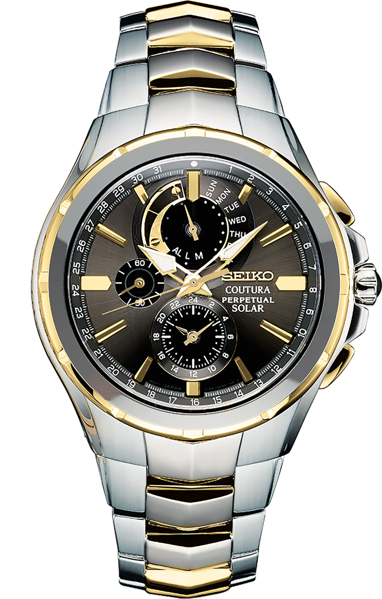 Seiko Coutura SSC376 solar perpetual chronograph two-tone