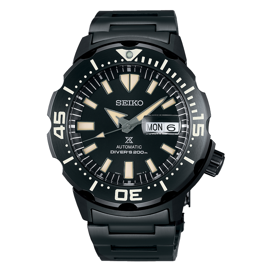 Seiko Prospex Monster SRPD29 black dial dive watch