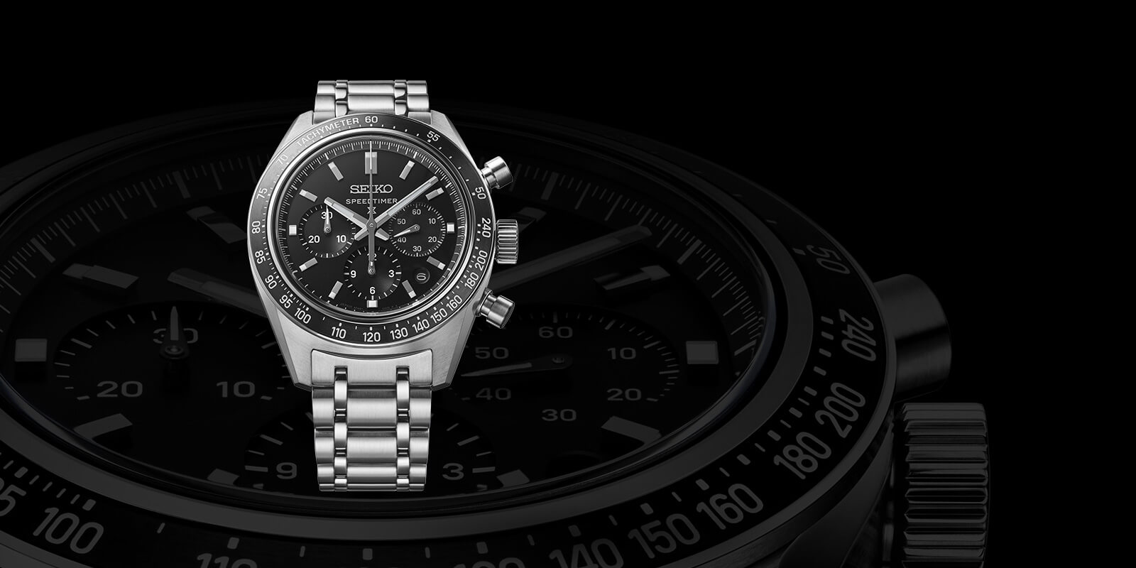 Seiko Prospex Speedtimer SRQ055 mechanical chronograph panda dial