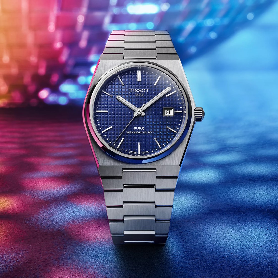 Tissot PRX 40mm Powermatic 80 automatic watch - silver dial bracelet