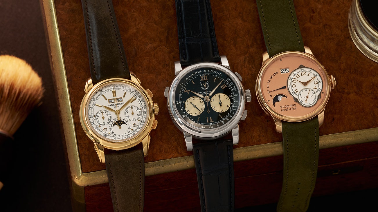 Phillips Watches Online: The New York Sessions Fall 2026 — auction banner featuring top lots including Voutilainen, Rolex and Patek Philippe